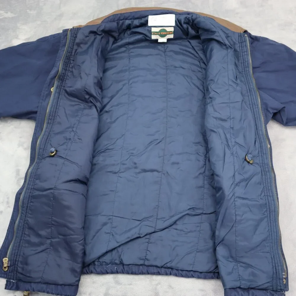 OutBrook Jacket Womens M Blue Collared Full Zip Button Down Long Sleeve Outwear